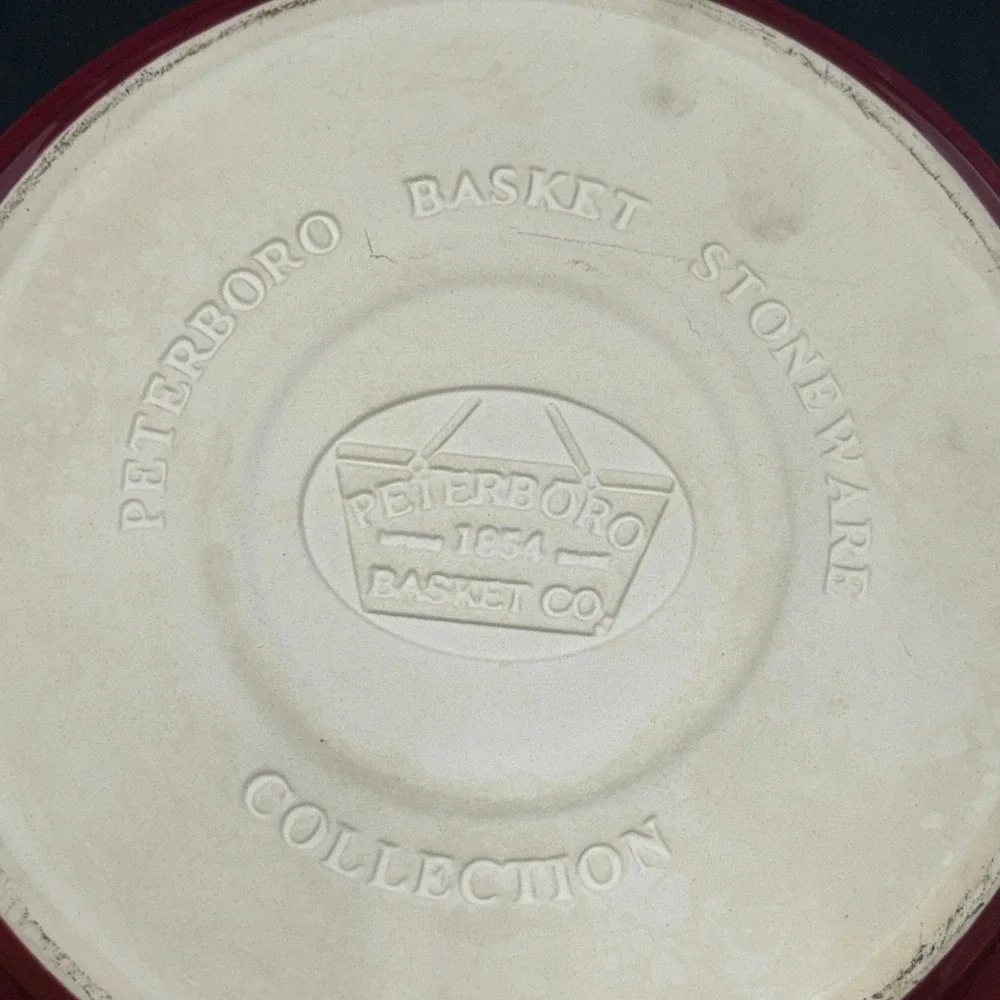 Peterboro Basket Stoneware Collection Casserole Red Round Baking Dish 13in